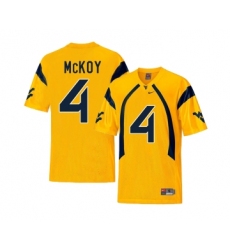 West Virginia Mountaineers 4 Kennedy McKoy Gold College Football Jersey