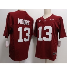 Men's Alabama Crimson Tide #13 Malachi Moore Red FUSE College Stitched Jersey