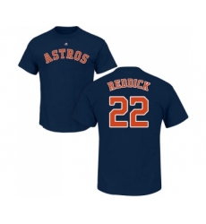 MLB Nike Houston Astros #22 Josh Reddick Navy Blue Name & Number T-Shirt