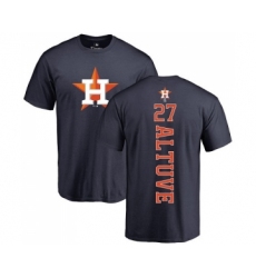 MLB Nike Houston Astros #27 Jose Altuve Navy Blue Backer T-Shirt