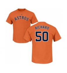 MLB Nike Houston Astros #50 J.R. Richard Orange Name & Number T-Shirt