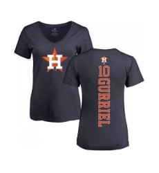 MLB Women's Nike Houston Astros #10 Yuli Gurriel Navy Blue Backer T-Shirt