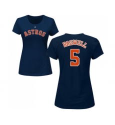 MLB Women's Nike Houston Astros #5 Jeff Bagwell Navy Blue Name & Number T-Shirt
