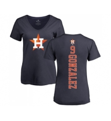 MLB Women's Nike Houston Astros #9 Marwin Gonzalez Navy Blue Backer T-Shirt