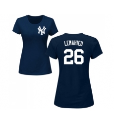 Baseball Women's New York Yankees #26 DJ LeMahieu Navy Blue Name & Number T-Shirt