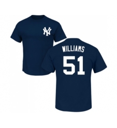 MLB Nike New York Yankees #51 Bernie Williams Navy Blue Name & Number T-Shirt