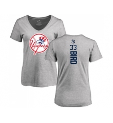 MLB Women's Nike New York Yankees #33 Greg Bird Ash Backer T-Shirt