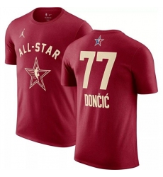 Men's 2024 All-Star #77 Luka Doncic Crimson T-Shirt