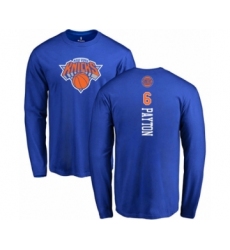 Basketball New York Knicks #6 Elfrid Payton Royal Blue Backer Long Sleeve T-Shirt
