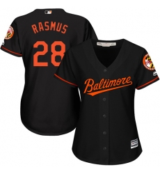 Women's Majestic Baltimore Orioles #28 Colby Rasmus Replica Black Alternate Cool Base MLB Jersey