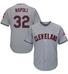 Men's Majestic Cleveland Indians #32 Mike Napoli Replica Grey Road Cool Base MLB Jersey
