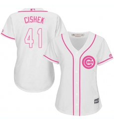 Women's Majestic Chicago Cubs #41 Steve Cishek Authentic White Fashion MLB Jersey