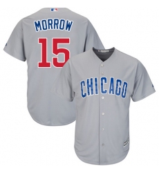 Men's Majestic Chicago Cubs #15 Brandon Morrow Replica Grey Road Cool Base MLB Jersey