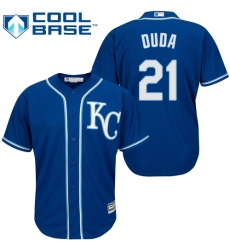 Youth Majestic Kansas City Royals #21 Lucas Duda Authentic Blue Alternate 2 Cool Base MLB Jersey