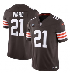 Men's Cleveland Browns #21 Denzel Ward Brown 2024 F.U.S.E. With 1-Star C Vapor Untouchable Limited Stitched Jersey