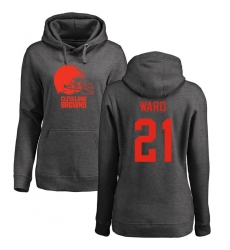 NFL Women's Nike Cleveland Browns #21 Denzel Ward Ash One Color Pullover Hoodie