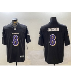 Men's Baltimore Ravens #8 Lamar Jackson Black Vapor Limited Football Jersey