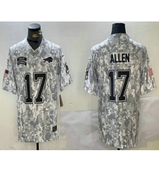 Men's Buffalo Bills #17 Josh Allen 2024 FUSE Arctic Camo Salute to Service Limited Stitched Jersey