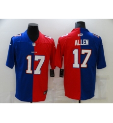 Men's Buffalo Bills #17 Josh Allen Blue-Red Nike Split Fashion Football Limited Jersey