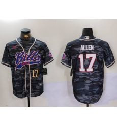 Men's Buffalo Bills #17 Josh Allen Camo Team Cool Base Stitched Baseball Jerseys