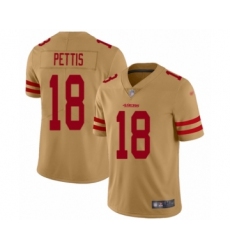 Men's San Francisco 49ers #18 Dante Pettis Limited Gold Inverted Legend Football Jersey