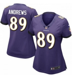 Women Baltimore Ravens #89 Mark Andrews Purple 2023 F U S E Vapor Jersey