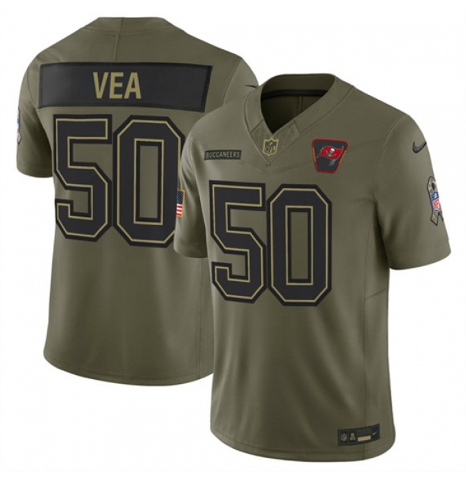 Men's Tampa Bay Buccaneers #50 Vita Vea Olive 2025 Salute to Service Limited Football Stitched Jersey