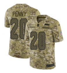 Youth Nike Seattle Seahawks #20 Rashaad Penny Limited Camo 2018 Salute to Service NFL Jersey