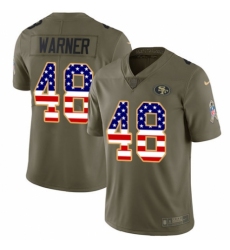 Men's Nike San Francisco 49ers #48 Fred Warner Limited Olive/USA Flag 2017 Salute to Service NFL Jersey
