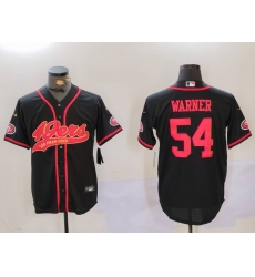 Men's San Francisco 49ers #54 Fred Warner Black With Cool Base Stitched Baseball Jersey