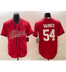 Men's San Francisco 49ers #54 Fred Warner Red Cool Base Stitched Baseball Jersey