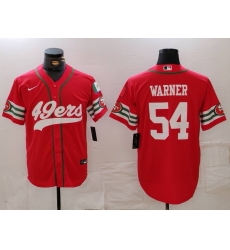 Men's San Francisco 49ers #54 Fred Warner Red Mexico Cool Base Stitched Baseball Jersey