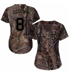 Women's Majestic Washington Nationals #8 Brian Goodwin Authentic Camo Realtree Collection Flex Base MLB Jersey