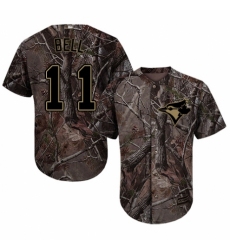 Youth Majestic Toronto Blue Jays #11 George Bell Authentic Camo Realtree Collection Flex Base MLB Jersey