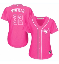 Women's Majestic Toronto Blue Jays #32 Dave Winfield Replica Pink Fashion Cool Base MLB Jersey