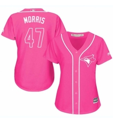Women's Majestic Toronto Blue Jays #47 Jack Morris Replica Pink Fashion Cool Base MLB Jersey