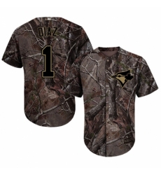Youth Majestic Toronto Blue Jays #1 Aledmys Diaz Authentic Camo Realtree Collection Flex Base MLB Jersey