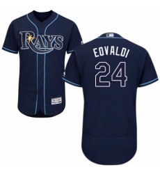 Men's Majestic Tampa Bay Rays #24 Nathan Eovaldi Navy Blue Alternate Flex Base Authentic Collection MLB Jersey