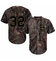 Youth Majestic St. Louis Cardinals #32 Steve Carlton Authentic Camo Realtree Collection Flex Base MLB Jersey