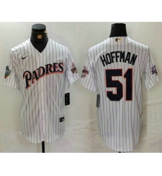 Men's San Diego Padres #51 Trevor Hoffman White Pinstripe Nike Jersey