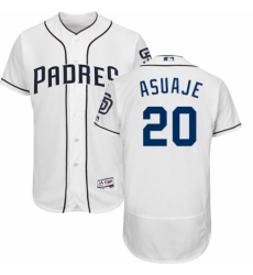 Men's Majestic San Diego Padres #20 Carlos Asuaje White Home Flex Base Authentic Collection MLB Jersey