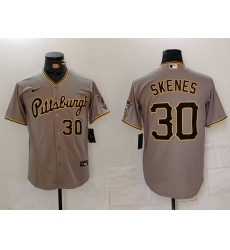 Men's Pittsburgh Pirates #30 Paul Skenes Number Grey Stitched Jersey