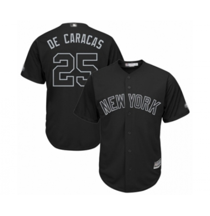 Men's New York Yankees #25 Gleyber Torres  De Caracas  Authentic Black 2019 Players Weekend Baseball Jersey