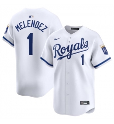 Men's Kansas City Royals #1 MJ Melendez White 2024 Home Limited Stitched Baseball Jersey