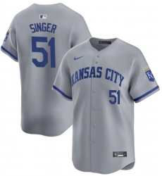 Men's Kansas City Royals #51 Brady Singer Light Blue Stitched Baseball Jersey