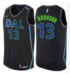 Youth Nike Dallas Mavericks #13 Jalen Brunson Swingman Black NBA Jersey - City Edition