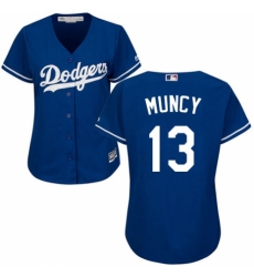 Women's Majestic Los Angeles Dodgers #13 Max Muncy Authentic Royal Blue Alternate Cool Base MLB Jersey