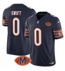 Men's Chicago Bears #0 D'Andre Swift Navy 2025 F.U.S.E. With VMH Vapor Untouchable Limited Football Stitched Jersey