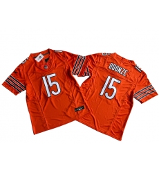 Men's Chicago Bears #15 Rome Odunze Orange 2024 Draft F.U.S.E. Vapor Stitched Football Jersey