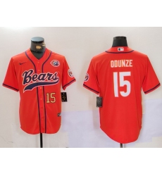 Men's Chicago Bears #15 Rome Odunze Orange Throwback With Cool Base Stitched Baseball Jerseys